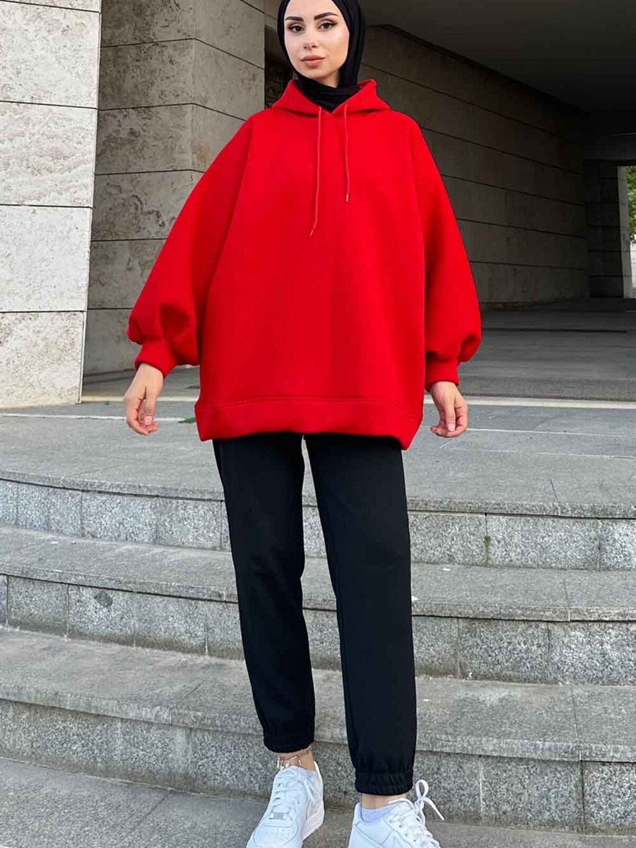 Lamelif Üç İplik Balon Kol Sweatshirt