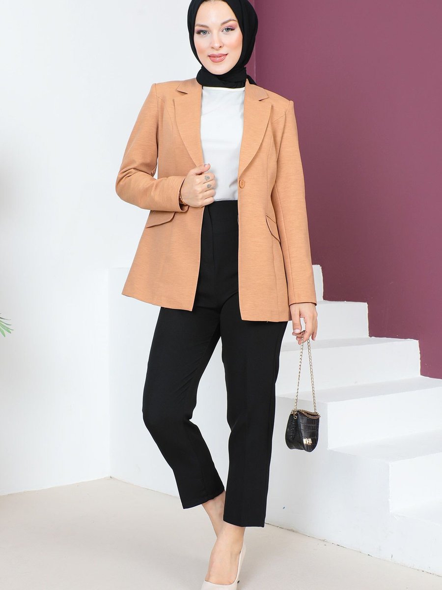 Tesettür Dünyası Blazer Ceket Taba