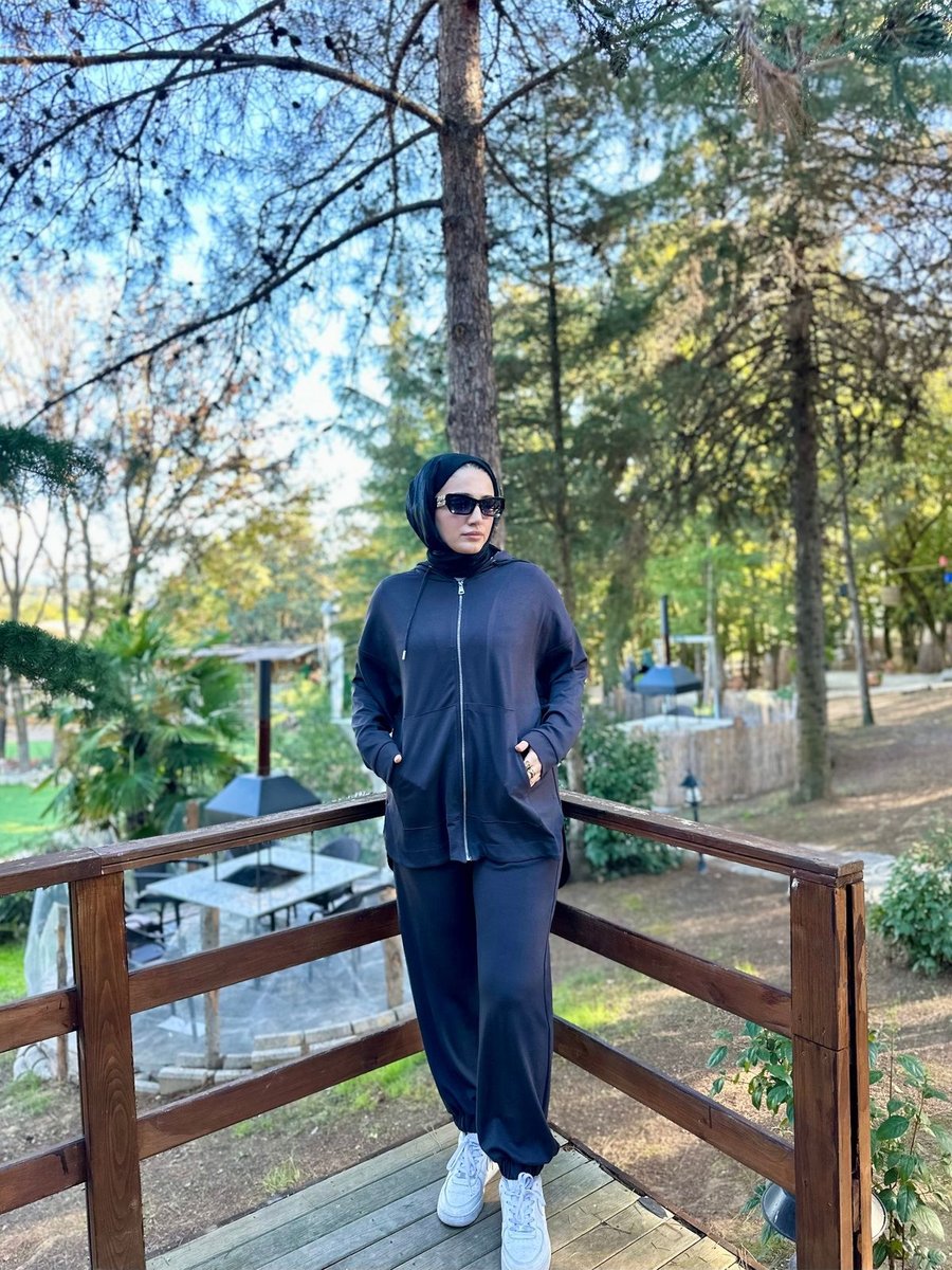 Yequn Antrasit Gri Kumaş İkili Takım