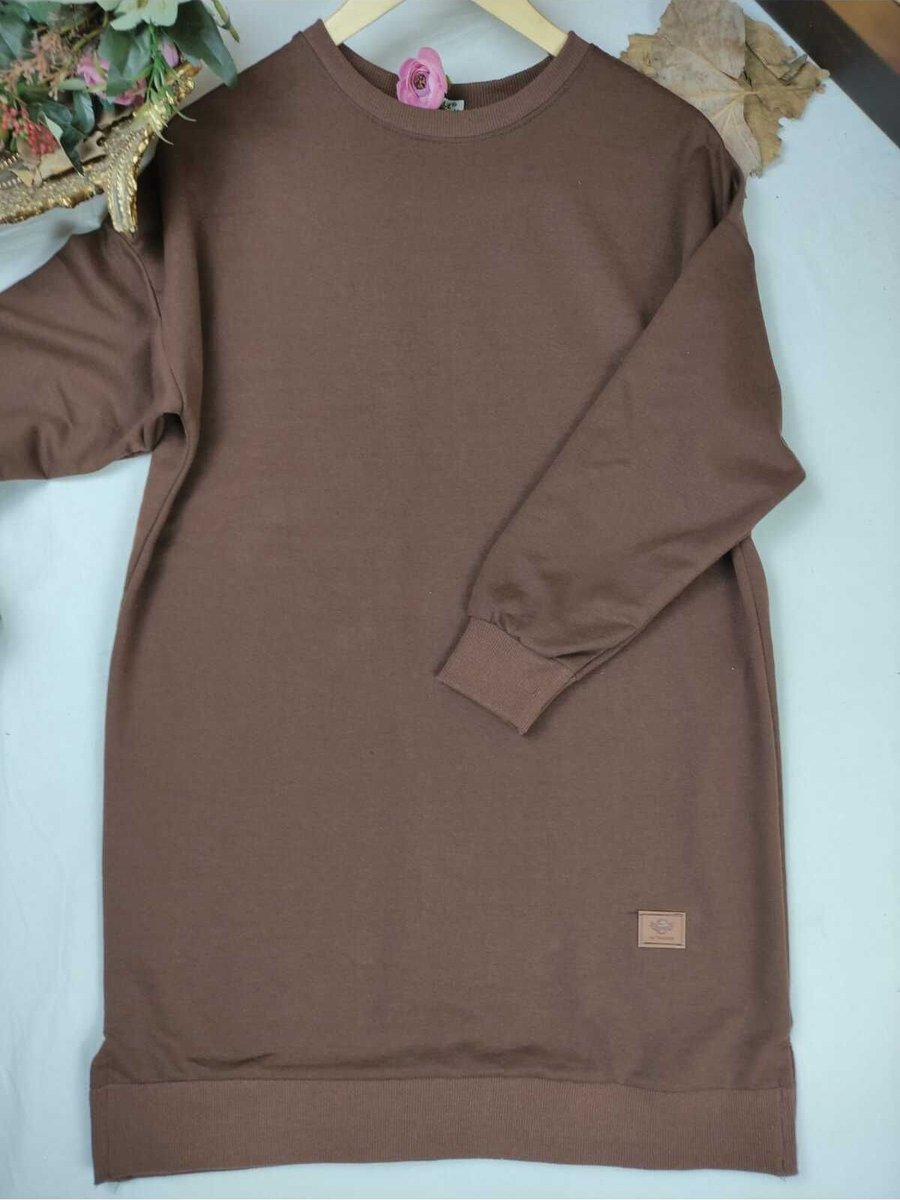 Almina İki İplik Pamuk Penye Tesettür Tunik Sweatshirt