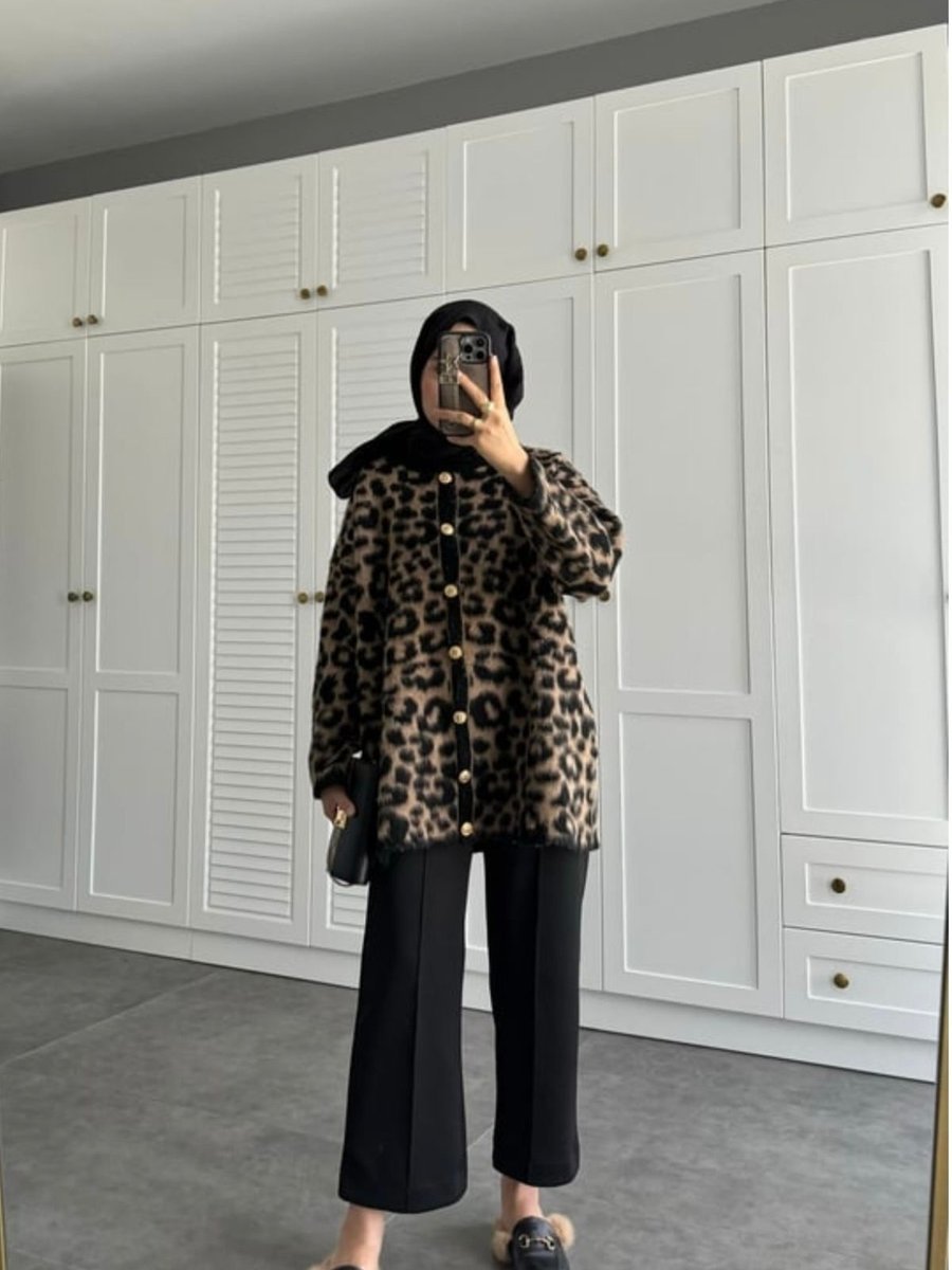 Qbrastore Leopar Yün Hırka