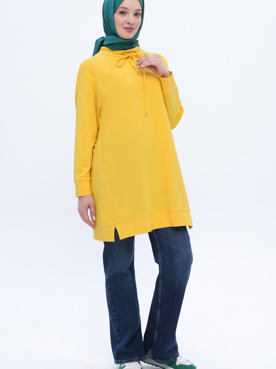 Allday Sarı Rahat Kalıp Sweat Tunik