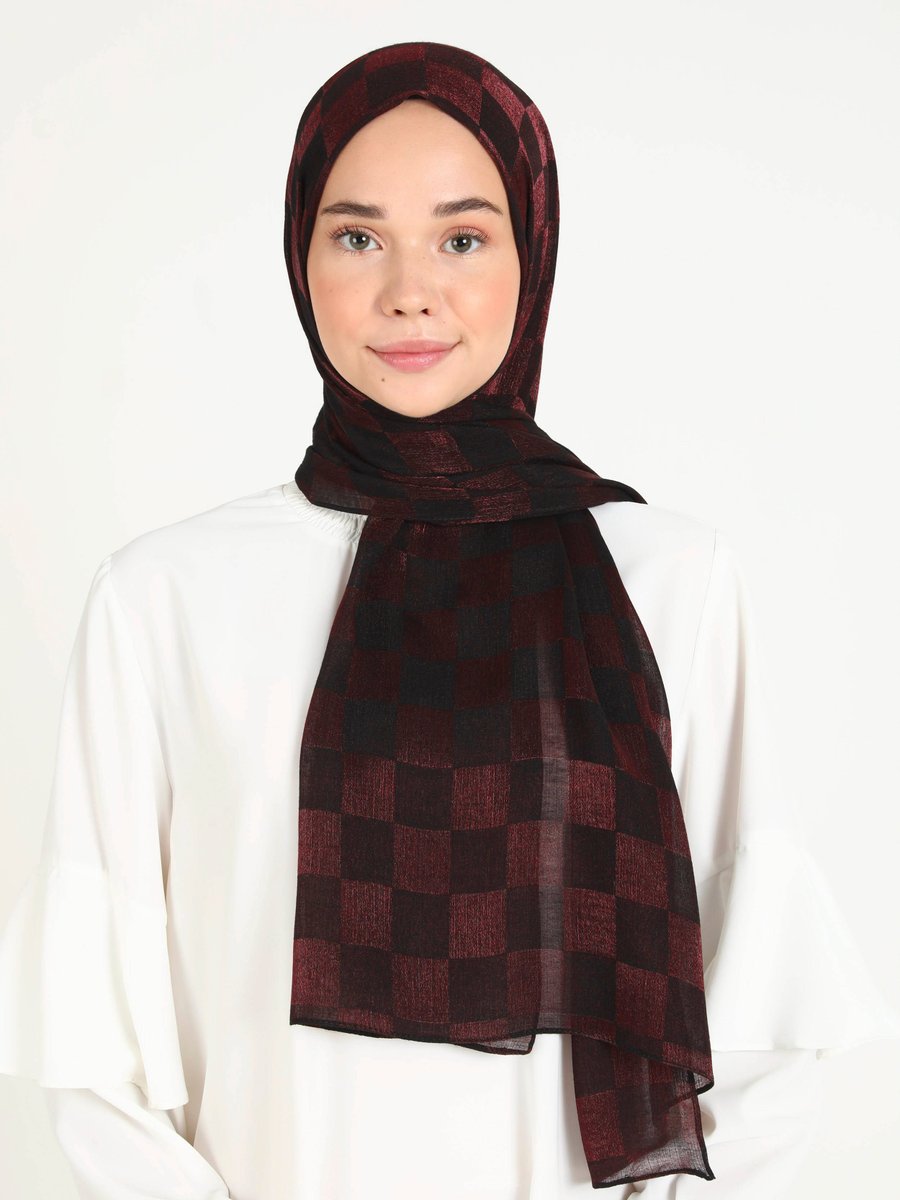 Miray Bordo Dama Karla Şal