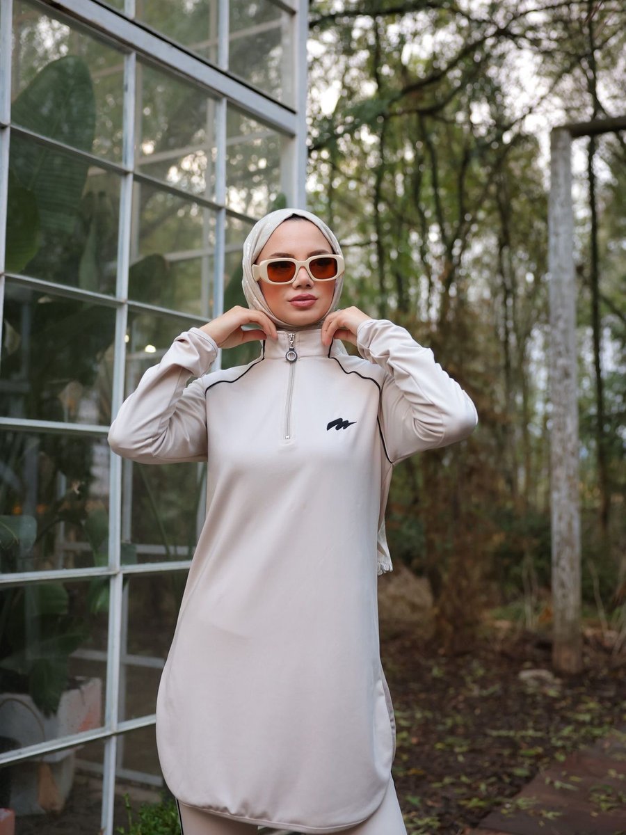 Wovi Moda Dalgıç Kumaş Yarım Patlı Fermuarlı Jogger Eşofman Takımı