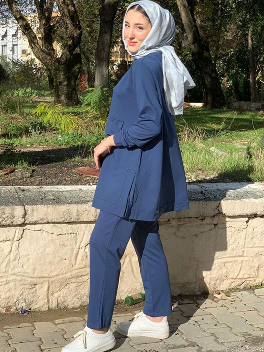 Moda Rosa Laci?vert Kapüşonlu I?ki?i?pli?k Takım