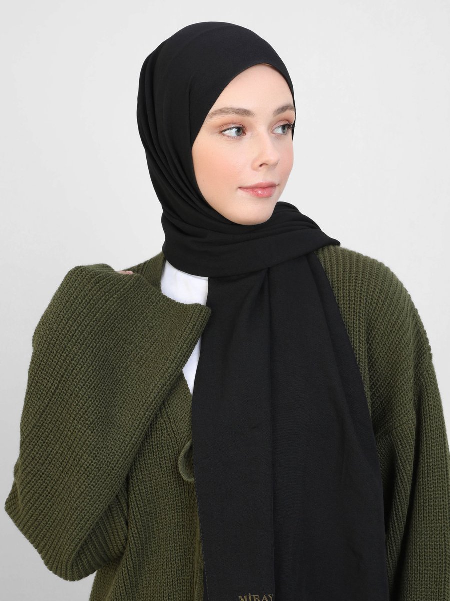Miray Siyah Pamuk Cazz Şal