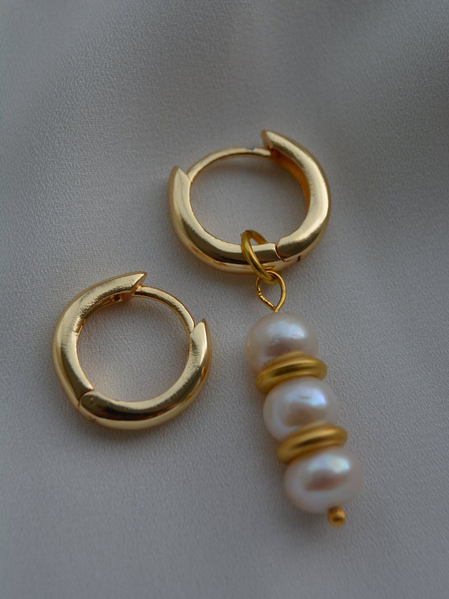 Stoneage İncili Küpe Altin Renk