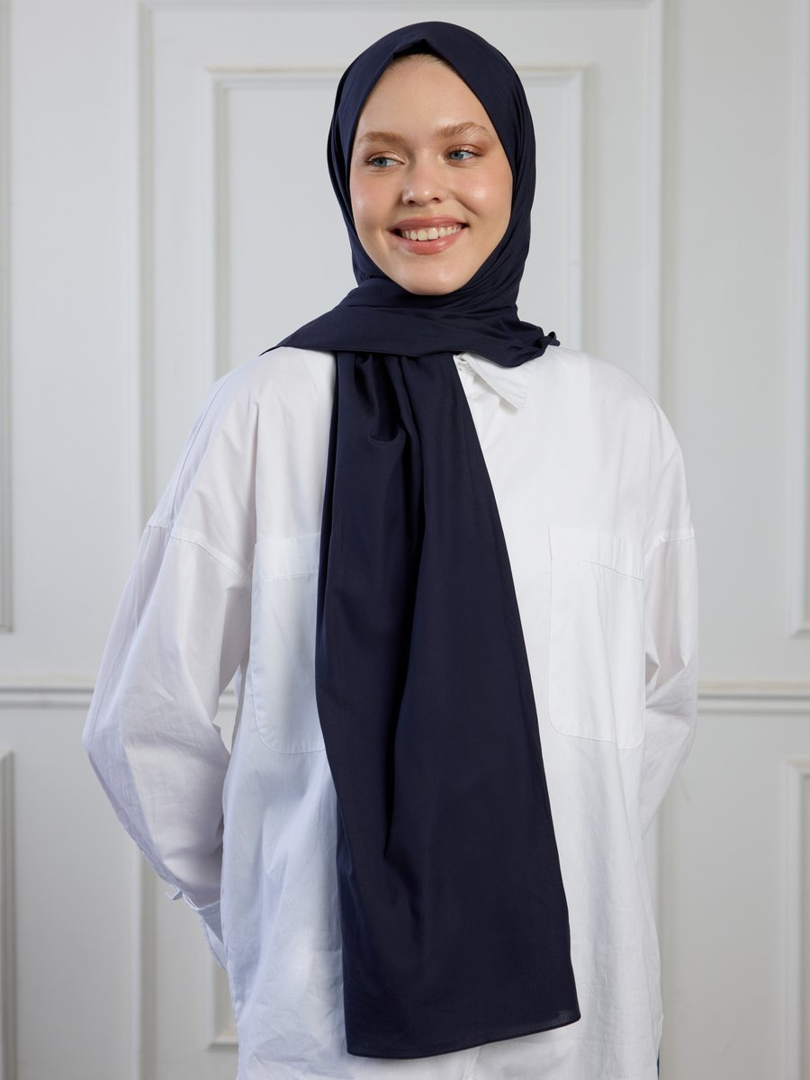 Pure Scarfs Lacivert Pure Pamuk Şal