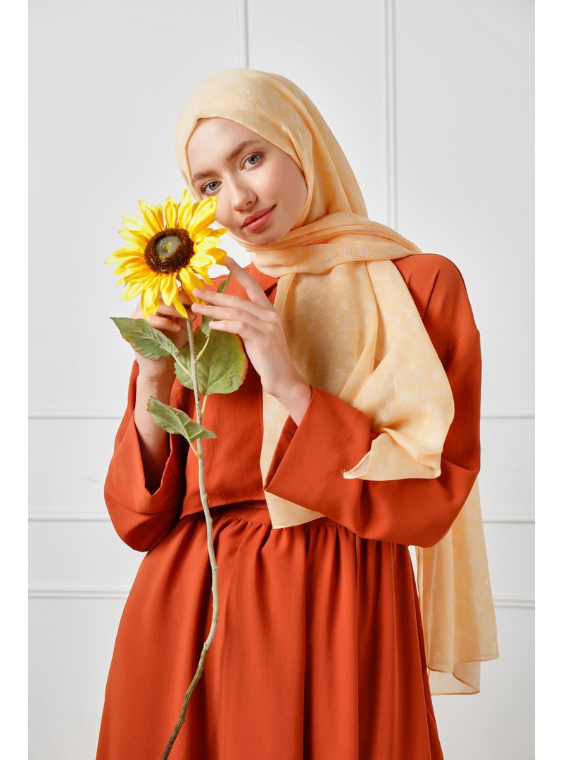 ŞALESS Sarı Desenli Şal