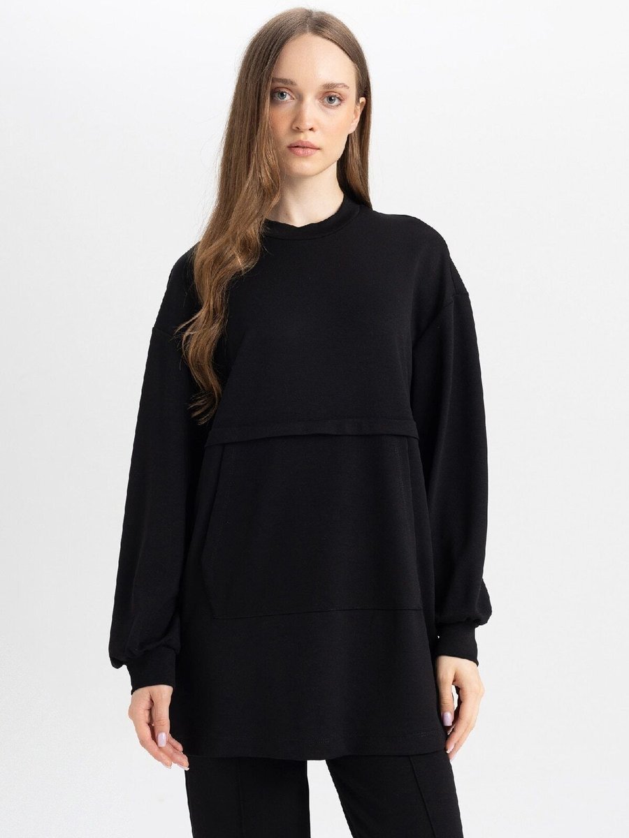 Defacto Regular Fit Bisiklet Yaka Uzun Kollu Tunik B0039ax24au