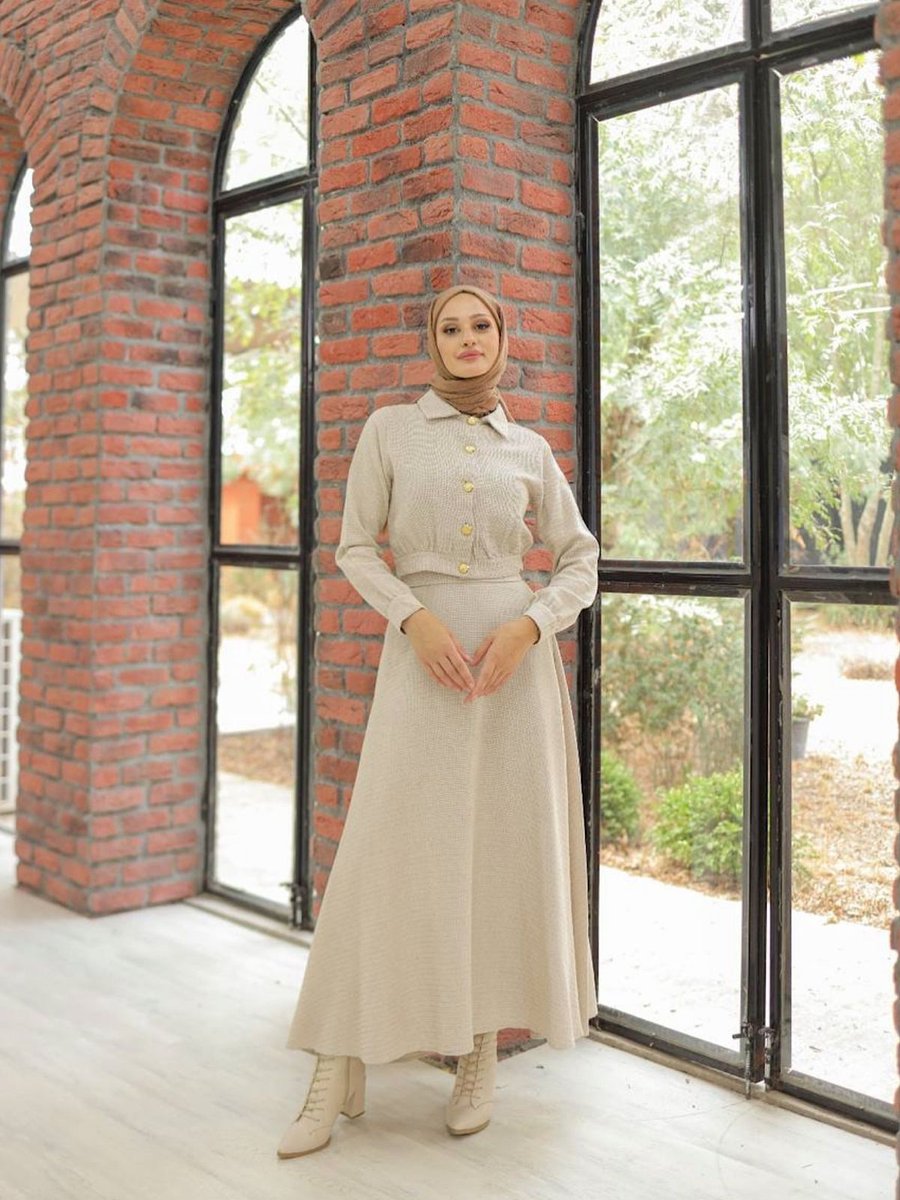 Hifaden Şanel Kumaş Etekli İkili Takım