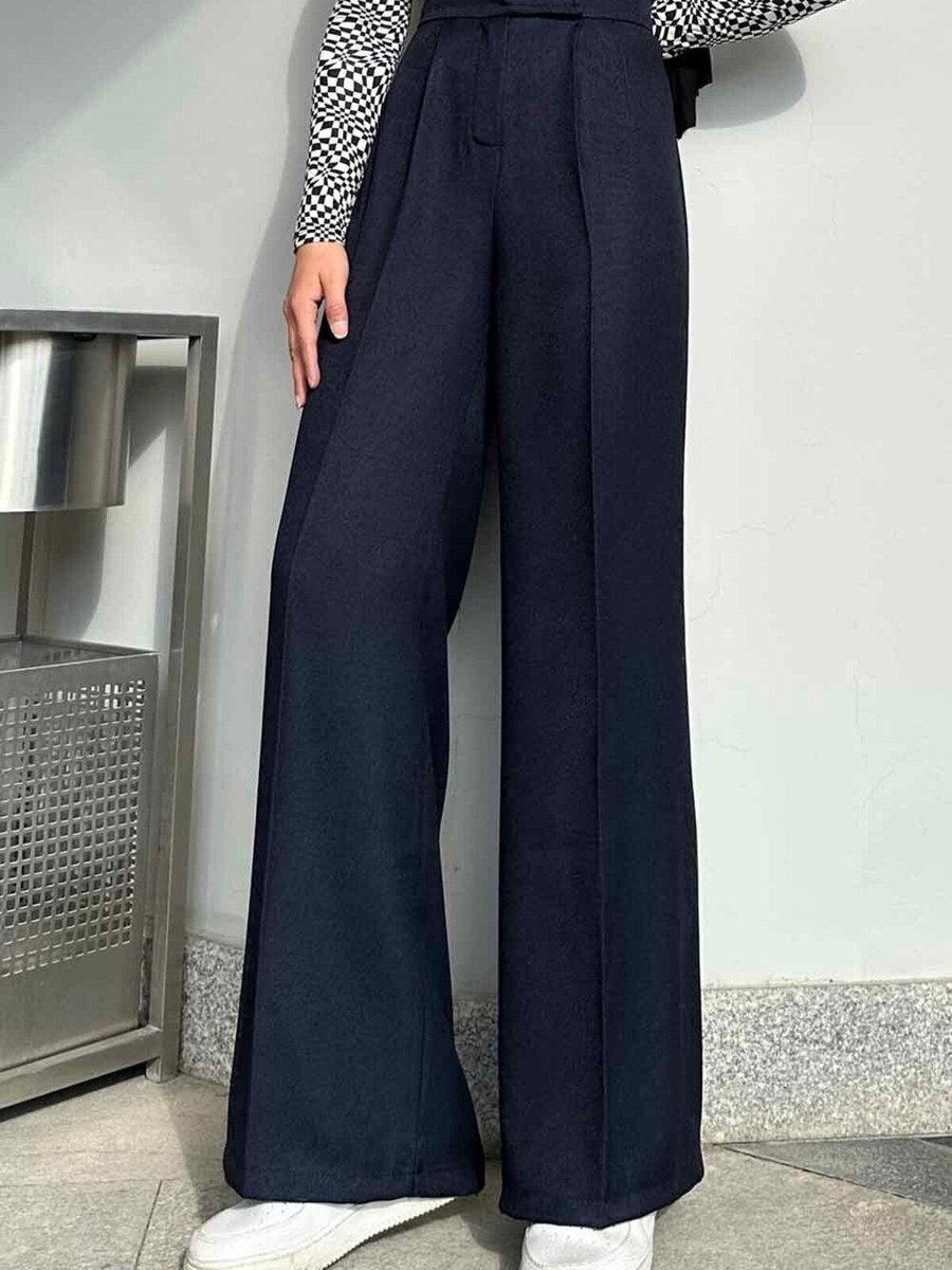 Lamelif Beli Cırt Cırtlı Palazzo Model Pantolon