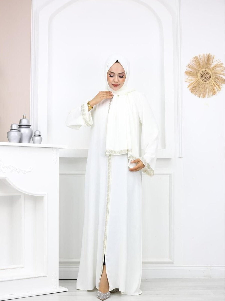 Lavinia Butik Ferace Abaya Uzun Tesetür Elbise