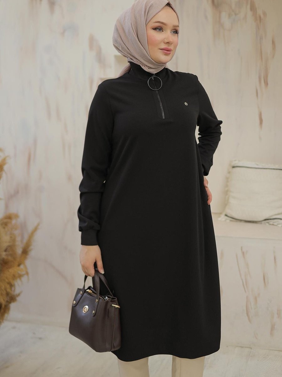 Armine Trend Halkalı Fermuar Ve Yüksek Yaka Tunik