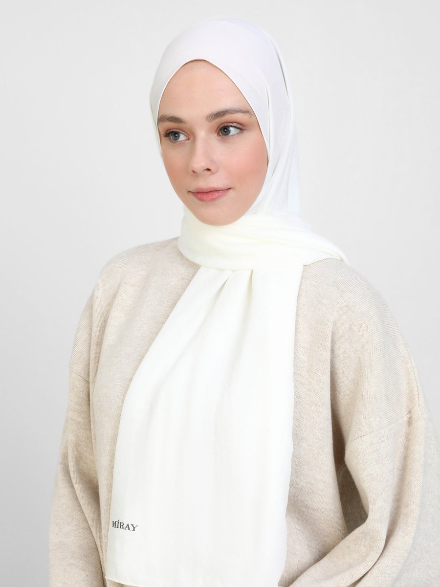 Miray Kırık Beyaz Pamuk Cazz Şal