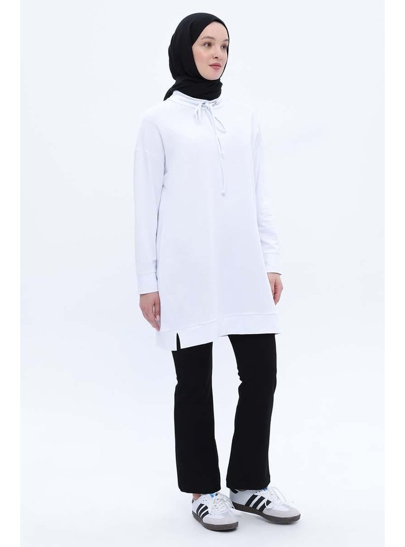 Allday Beyaz Rahat Kalıp Sweat Tunik