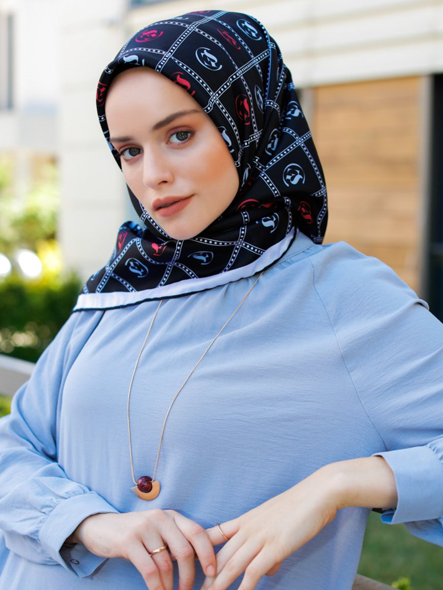 Şalevi Şal Evi Logo Twill Eşarp Renkli