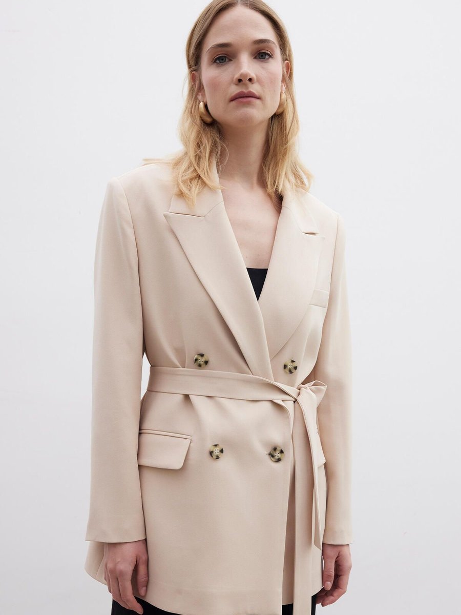 Manuka Bağlama Detaylı Blazer Ceket Nude