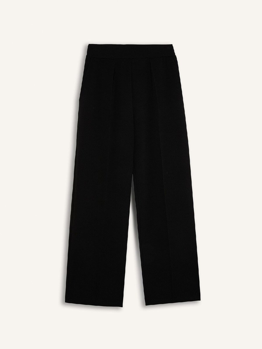 Defacto Relax Fit Beli Lastikli Basic Düz Krep Pantolon D6884ax24wn
