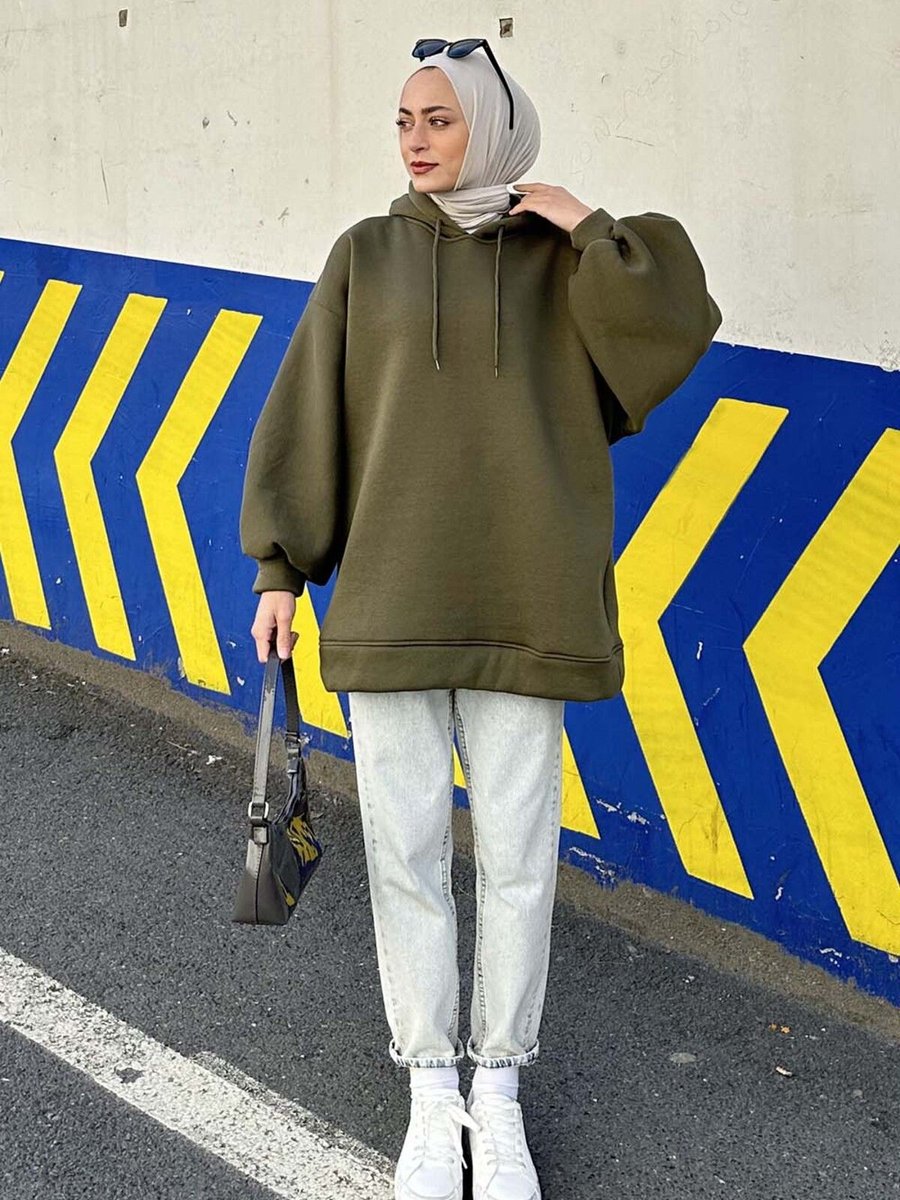 Lamelif Üç İplik Balon Kol Sweatshirt