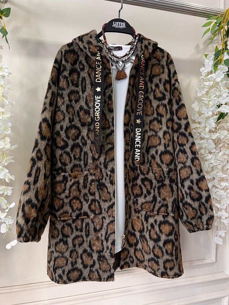 Yedilale Leopar Desen Kaşmir Kap