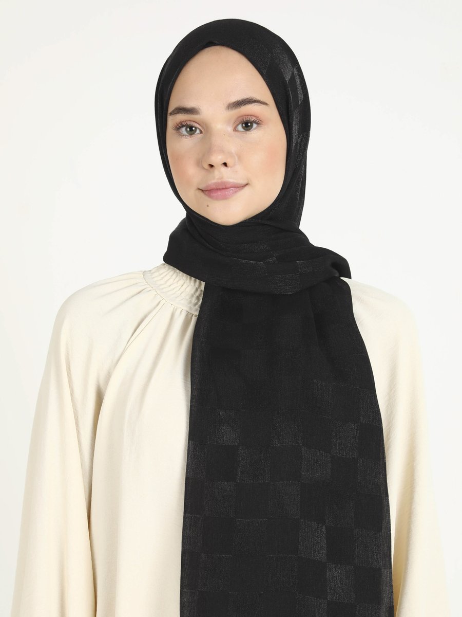 Miray Siyah Dama Karla Şal