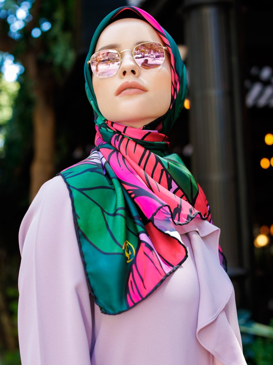 Şalevi Şal Evi Yakut Twill Eşarp Renkli