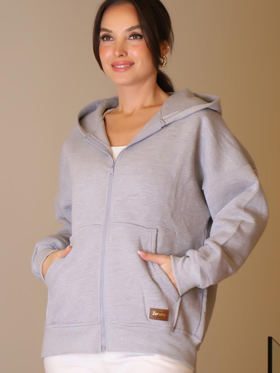 Ind Zentoni 2k5 Gri Kanguru Cepli Sweatshirt