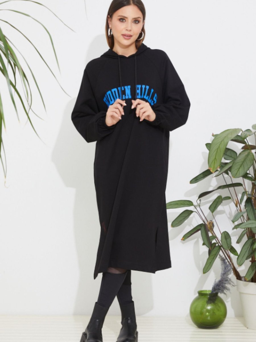 Nrealclothing Kapüşonlu Baskılı Tunik Sweatshirt