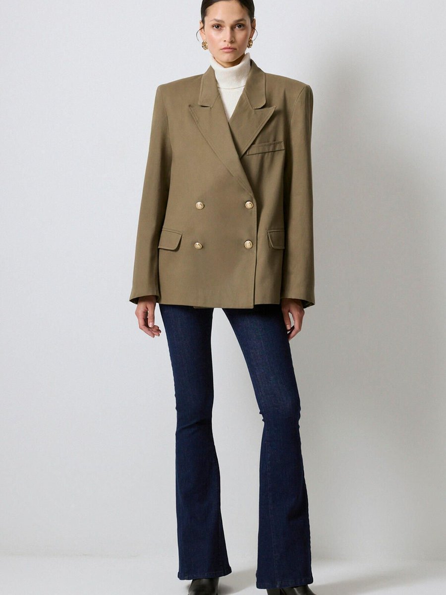 Touche Prive Gold Düğmeli Kruvaze Blazer Ceket