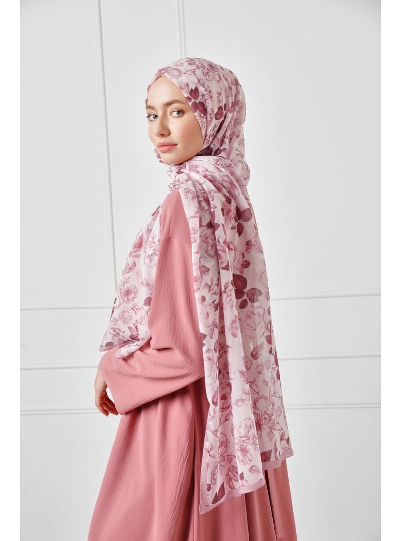 ŞALESS Gül Kurusu Desenli Şal