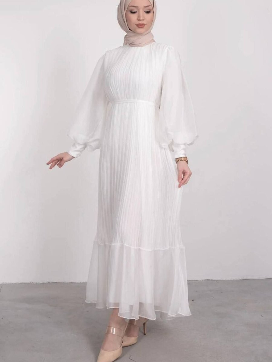 Bestshopping Janjan Piliseli Elbise Beyaz Nikah Elbisesi