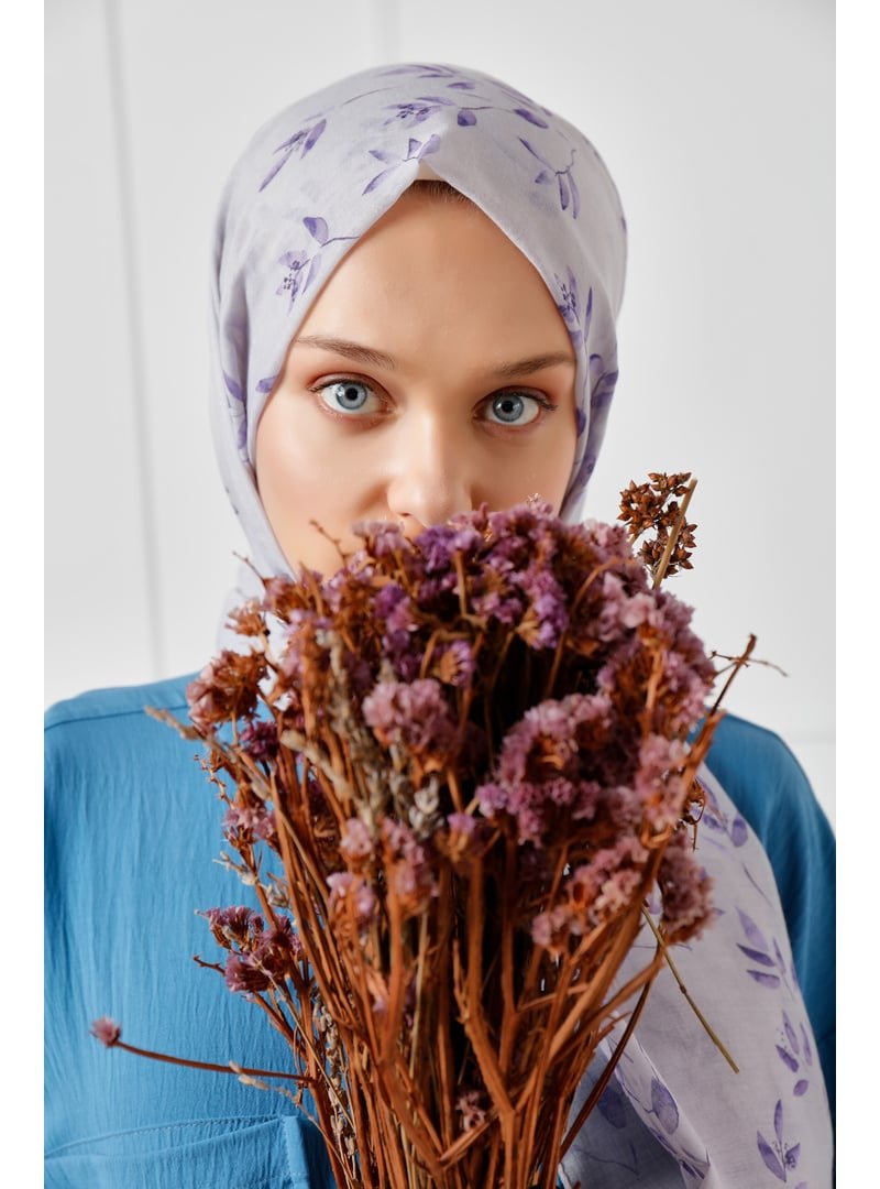 ŞALESS Mor Desenli Şal