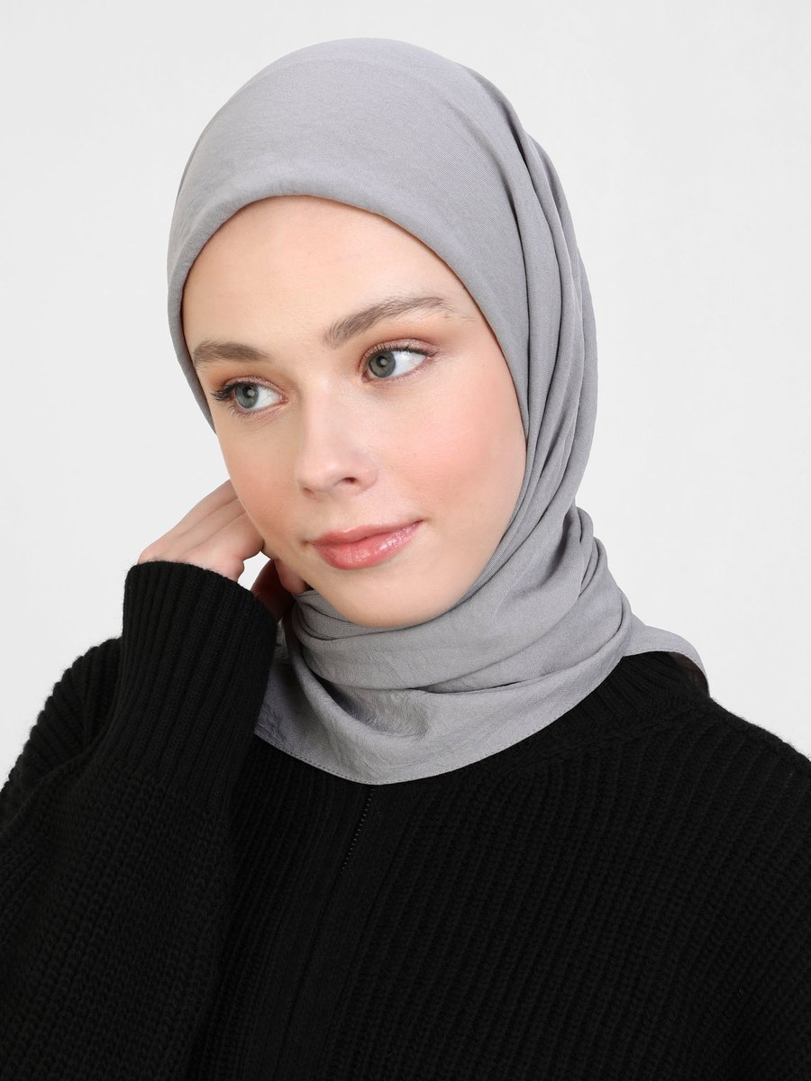 Miray Gri Pamuk Cazz Eşarp