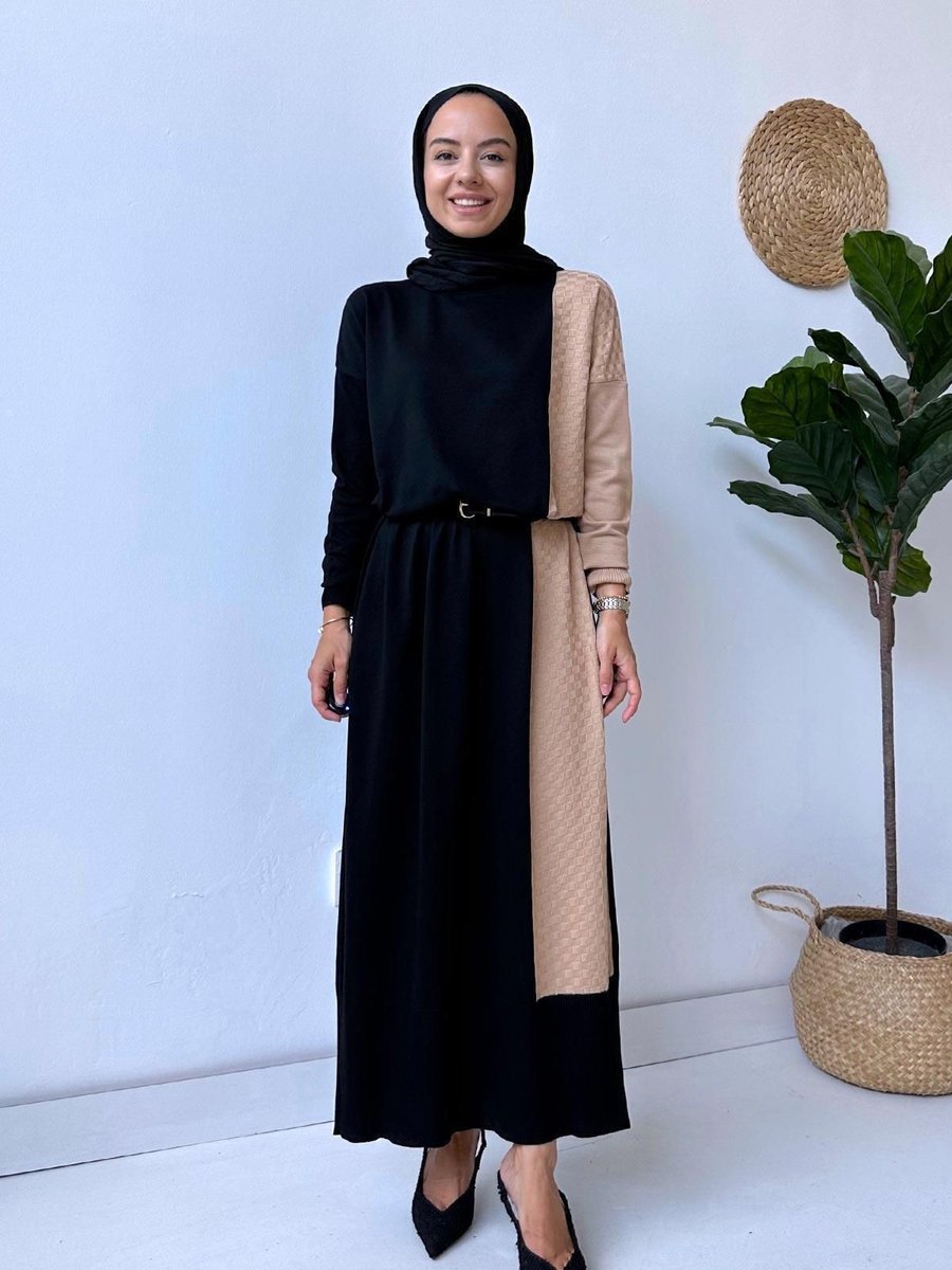 Ka Hijab Dama Merserize Elbise Sütlü Kahve