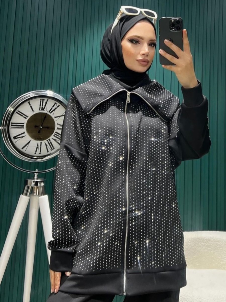 Aknur Moda Taş Detaylı Eşofman Takım