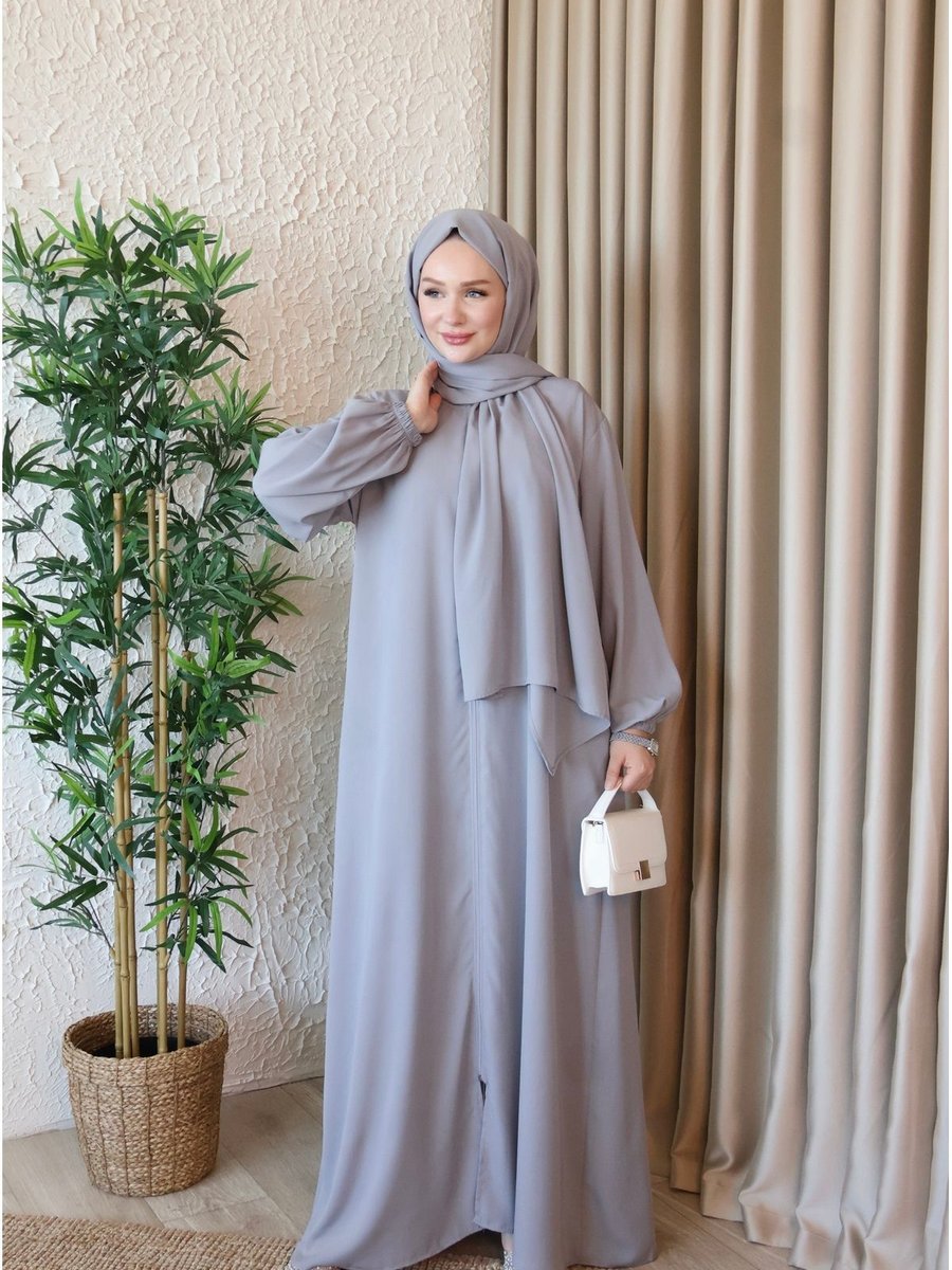H Hijab Center Medine İpeği Şalı Birleşik Namaz Elbisesi