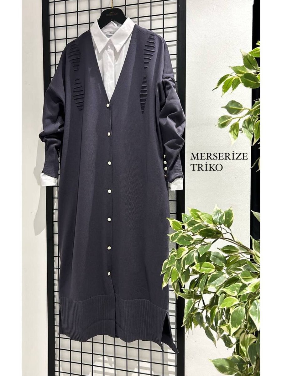 Meryemce Butik Soğuk Ip Merserize Hırka Standart Beden (38 Uyumlu)