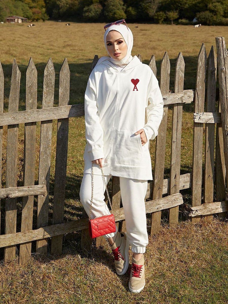 Northstyle Oversize A Klap Nakış İşlemeli Kapüşonlü Eşofman Takımı