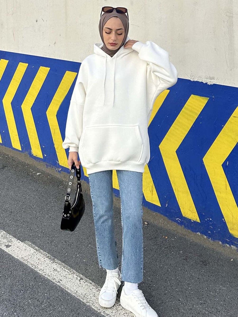 Lamelif Üç İplik Kanguru Cep Sweatshirt