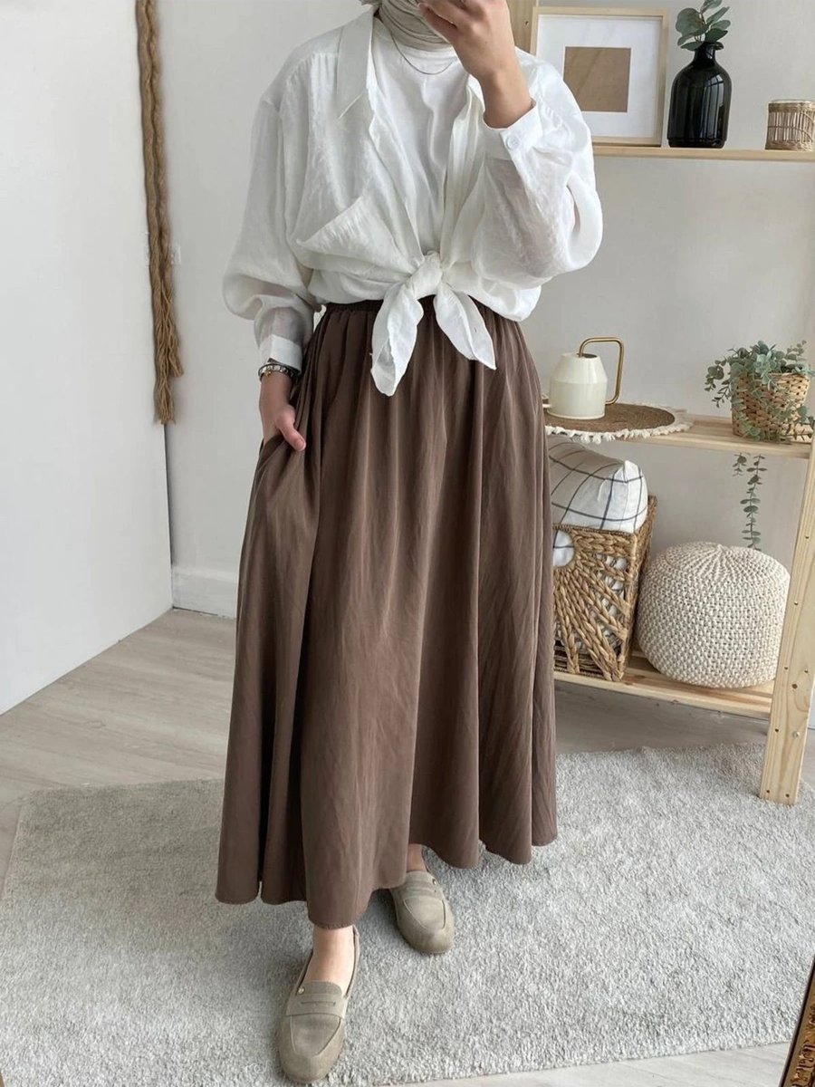 Lamatilda Lingerie Premium Kalite Uzun Kloş Tesettür Etek