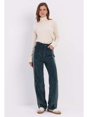 Allday Petrol Kumaş Mixli Pantolon