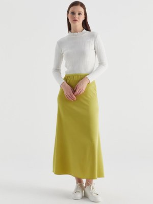 Markaliste Beli Lastikli Saten Etek Yağ Yeşili