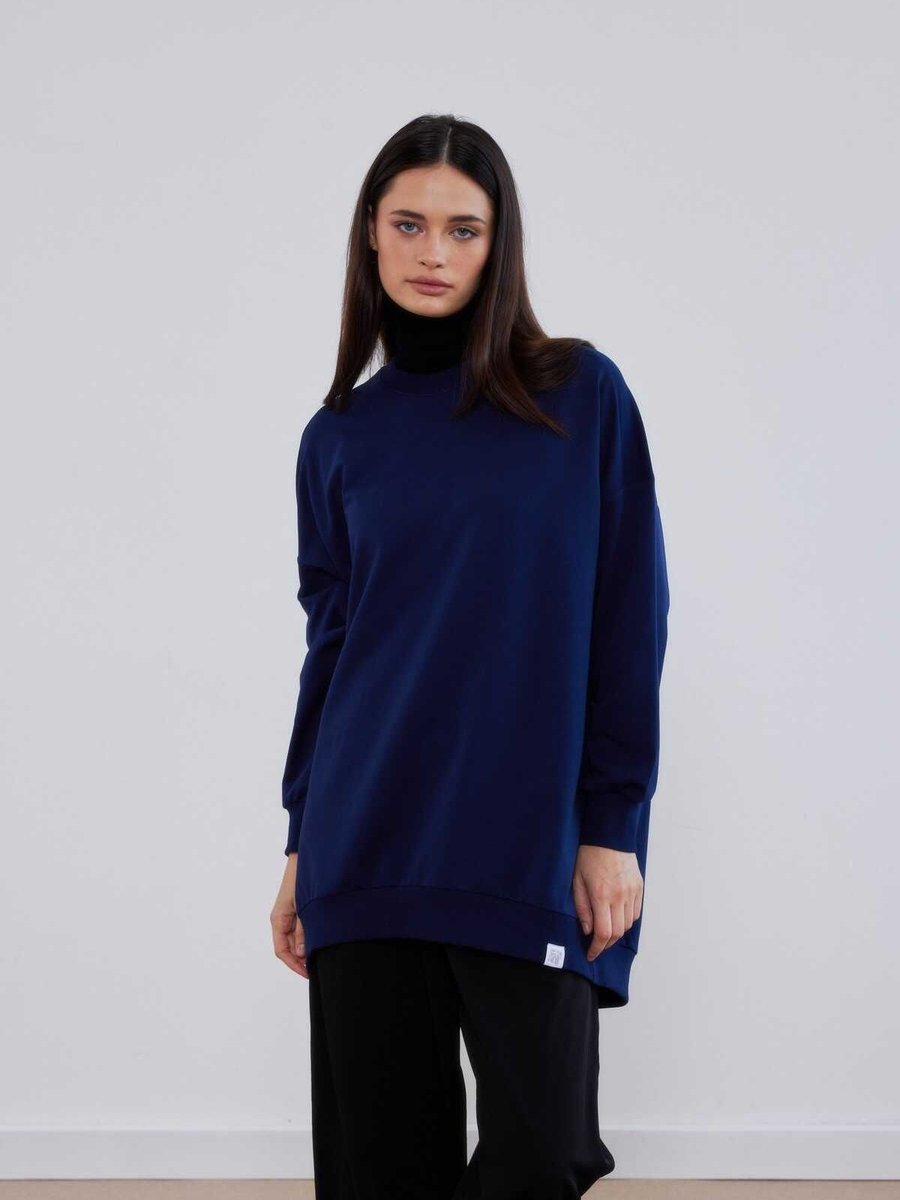 Ekrutex Oversıze Sweatshırt Lacivert