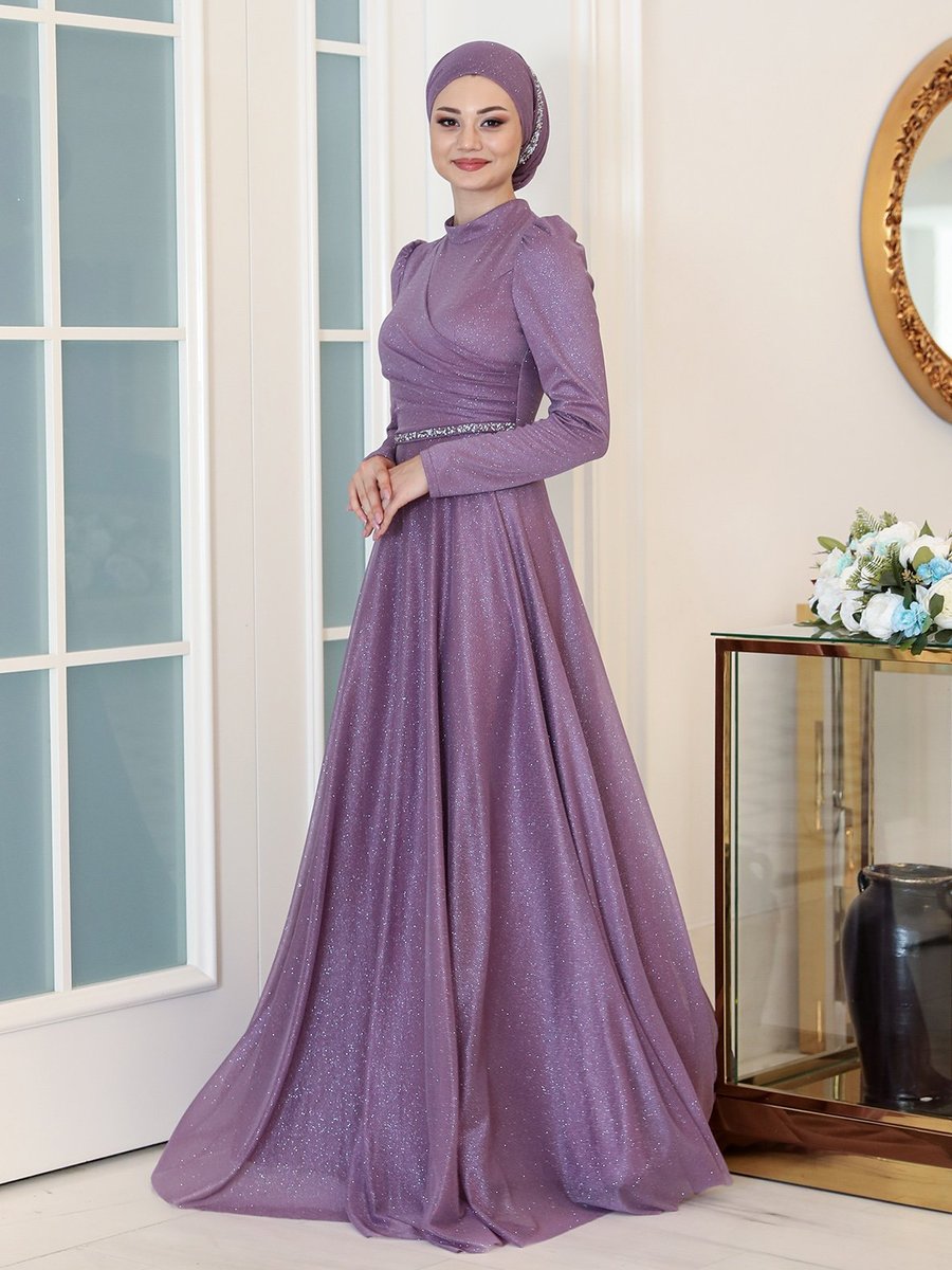 Azra Design Lavanta Abiye Elbise