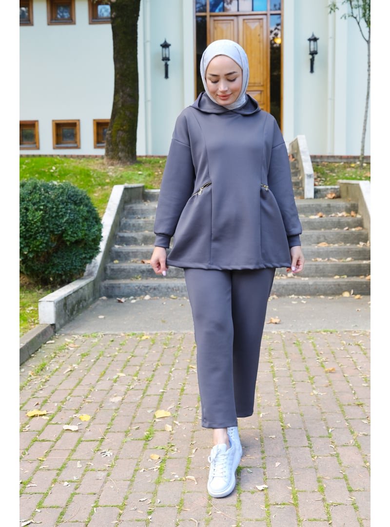 Locco Moda Füme Yanları Fermuarlı Takım