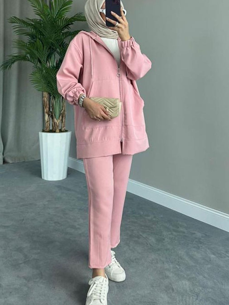Rimel Moda Hürrem Penye Takım Pembe