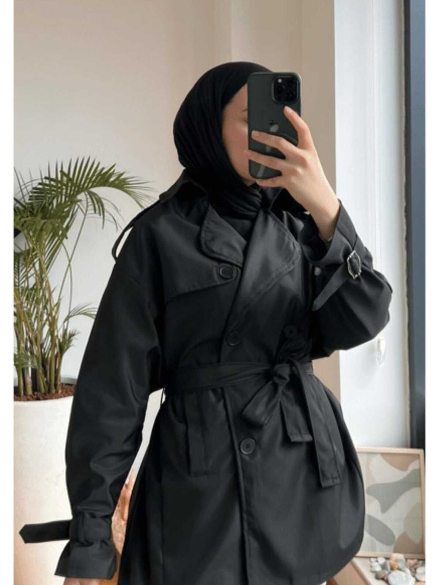 Fashionel Kısa Trençkot