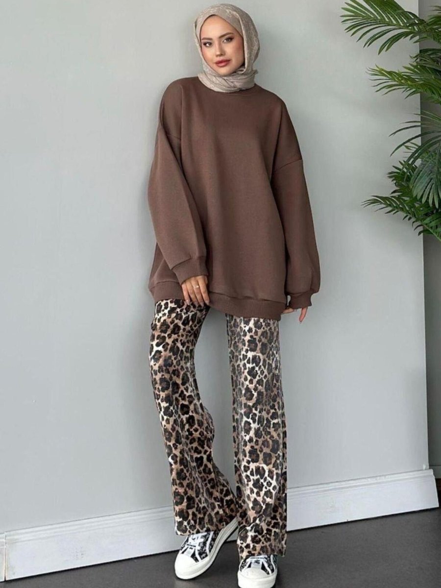 Full Tolerance Oversize Bisiklet Yaka Sweatshirt