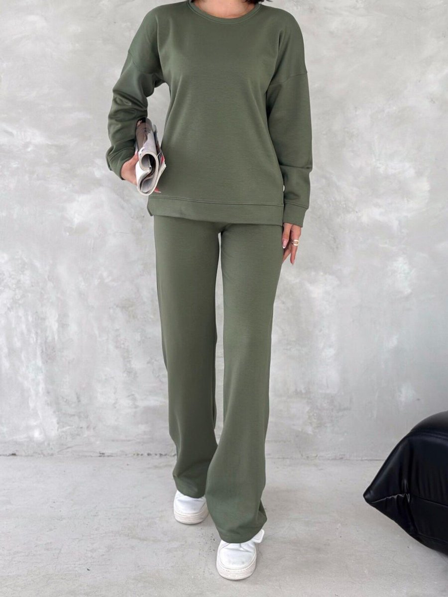 Zula Moda Kadin Basi?c Eşofman Takım I?çi? Polarli Modal Kumaş